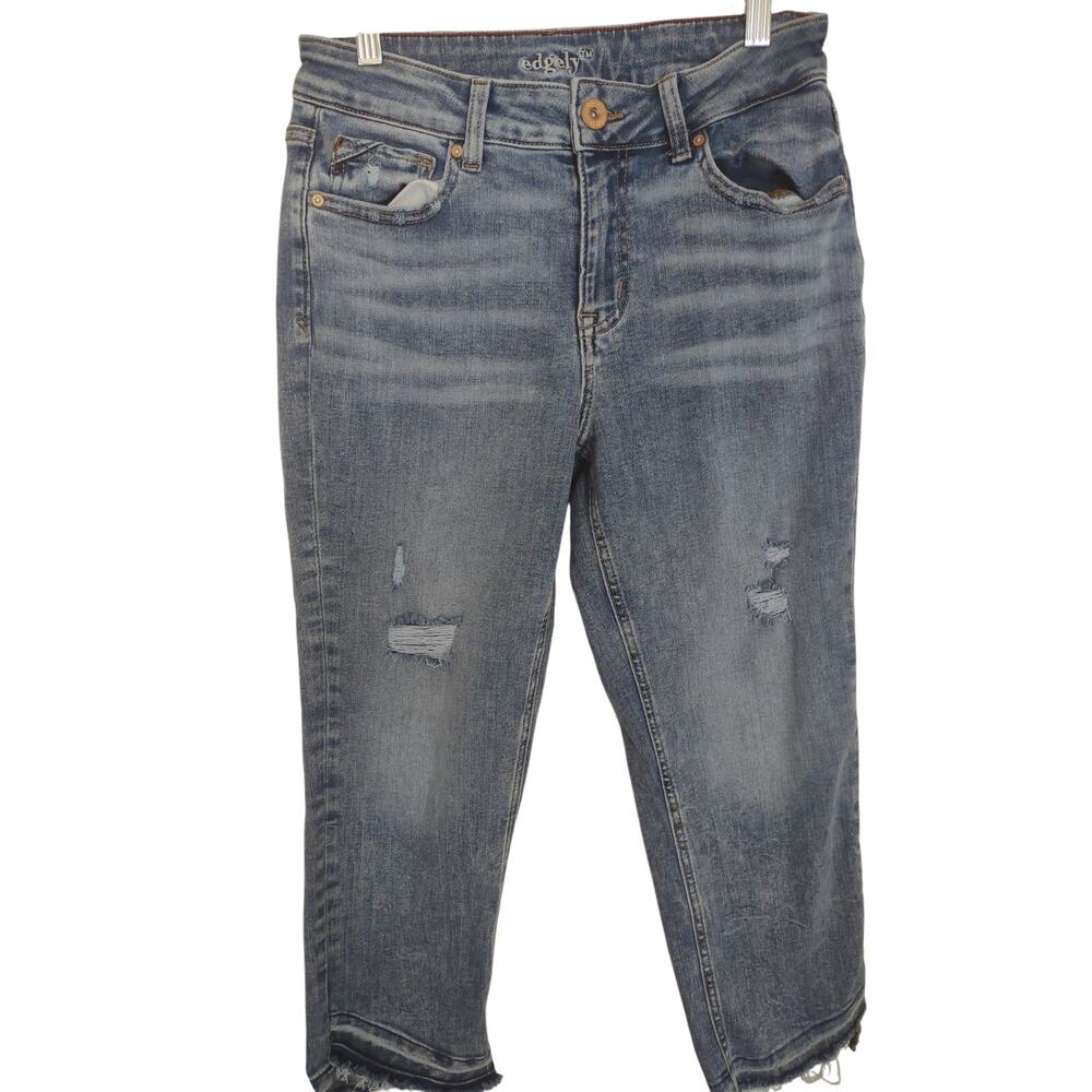 Edgely lightly Distressed Cropped Jeans 8 Normcore Classic Casual‎ Preppy